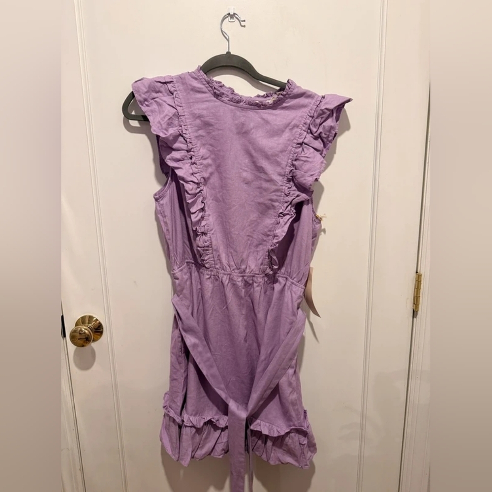 Lavender Ruffle Tie-Back Dress